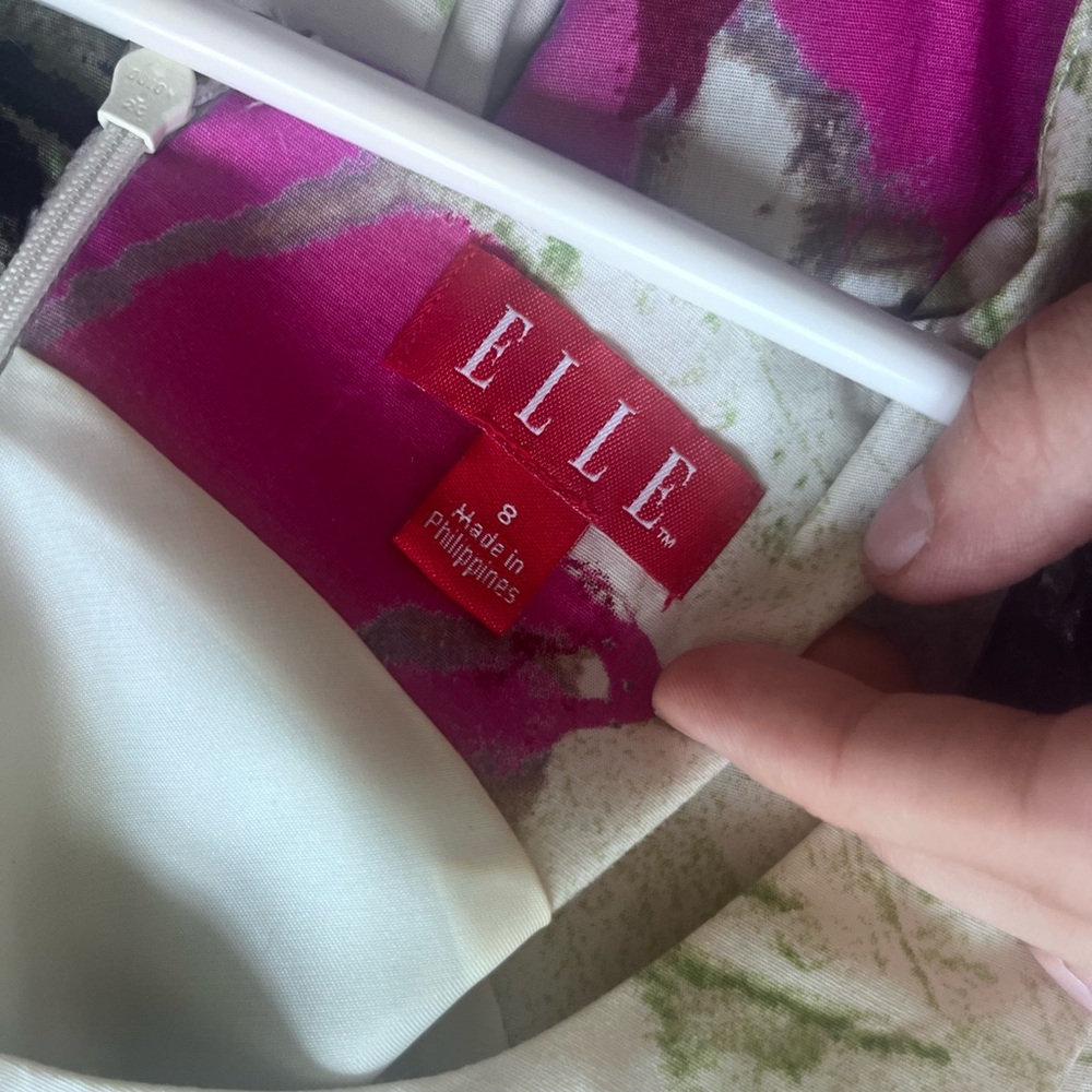 Elle Pink and Green Floral Mini Dress - Size 8 - Picture 5 of 5